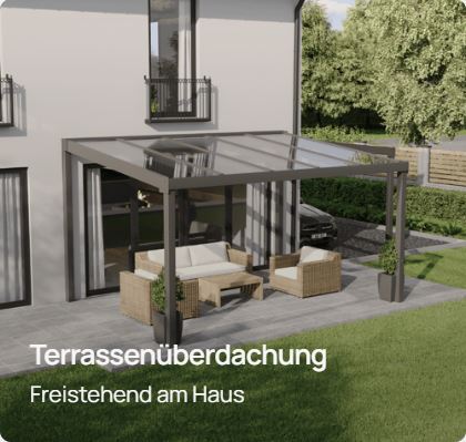 Terrassenüberdachung Freistehend am Haus
